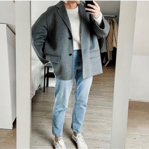 Zara Double Faced Wool Blend Blazer - Picture 9 of 16